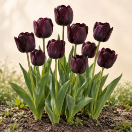 Tulipan 'Queen of Night', obwód 12/+, 10 szt. — ilustracja poglądowa AI